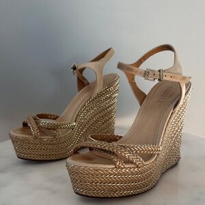 Women's Gold Wedge Sandals